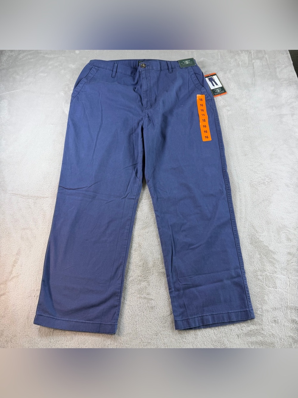 GH Bass Co‎ Chino Ankle Pant Women 16 Blue Cotton Elastic Waist Casual Straight